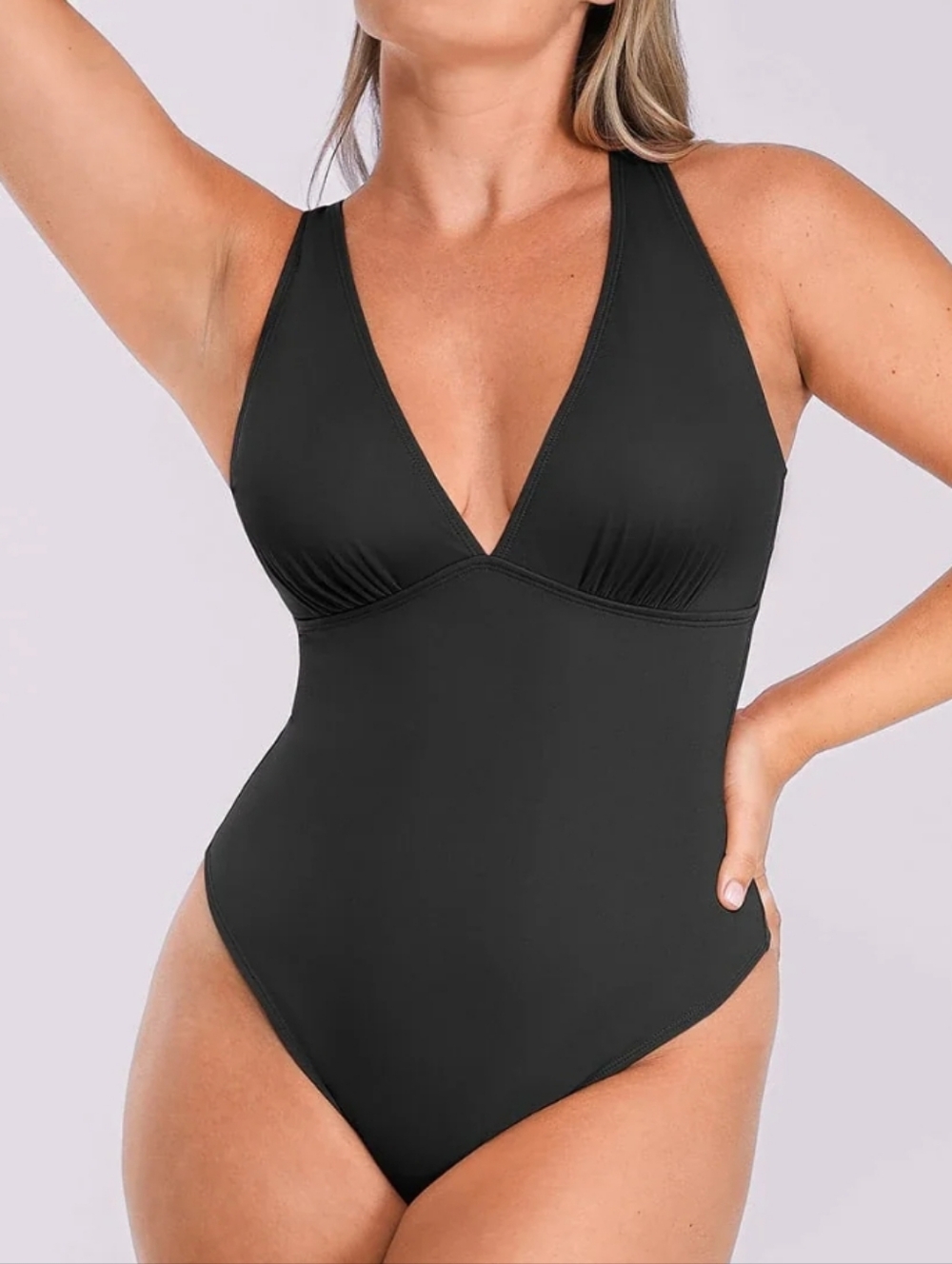Shapellx Black V-Neck Bodysuit XL